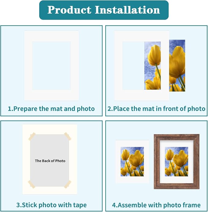 ZBEIVAN 11x14 White Picture Mats - Image 4