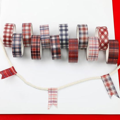 12 Rolls Basic Grid Washi Tape Set - Image 4