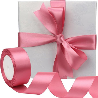 Rose Gold Solid Satin Ribbon 1-1/2 Inch 25 Yards Solid Polyester Fabric Ribbon - Image 5