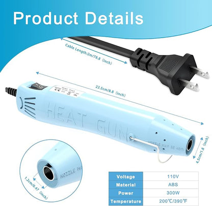 Heat Gun for Crafting, Mini Hot Air Gun Tool for Epoxy Resin, Shrunk Wrapping - Image 7