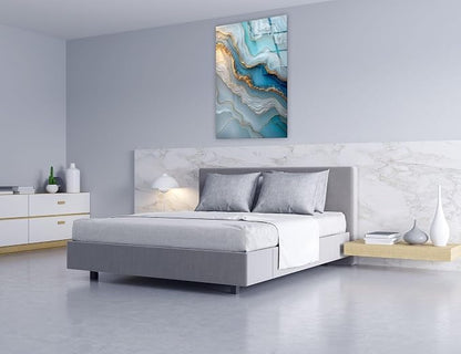 My Photostation.com 18Wx28H'' Turquoise and Blue Alcohol ink Glass Wall Art - Image 6