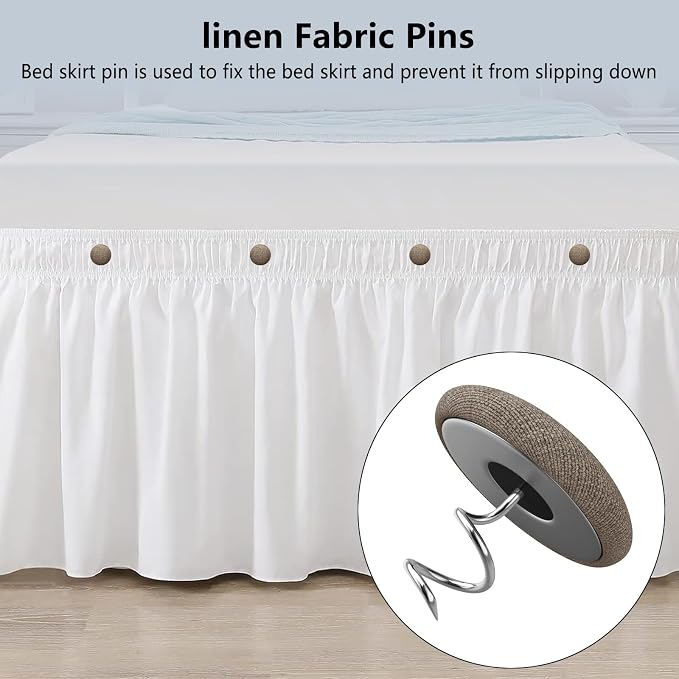 12 Colors Fabric Covered Button Twist Pins Dust Ruffle Pins- - Image 6