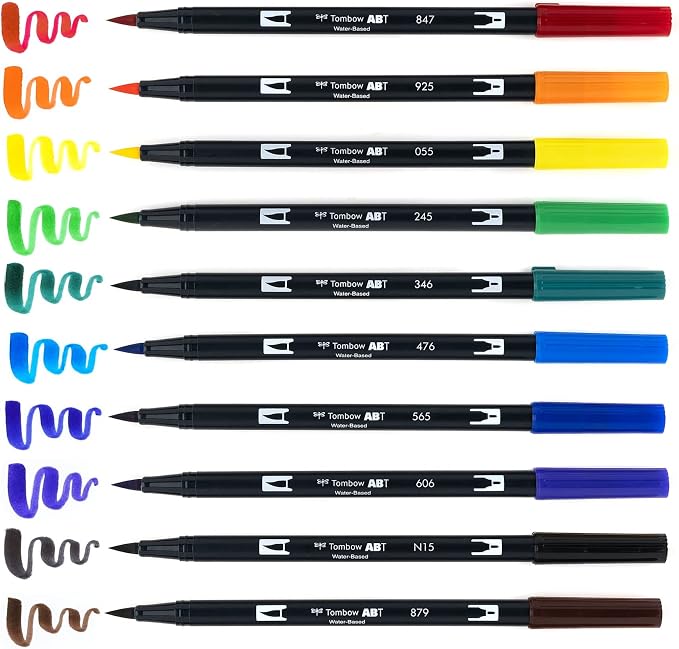 Tombow Dual Brush Marker 10-Piece Set: Primary - Image 7