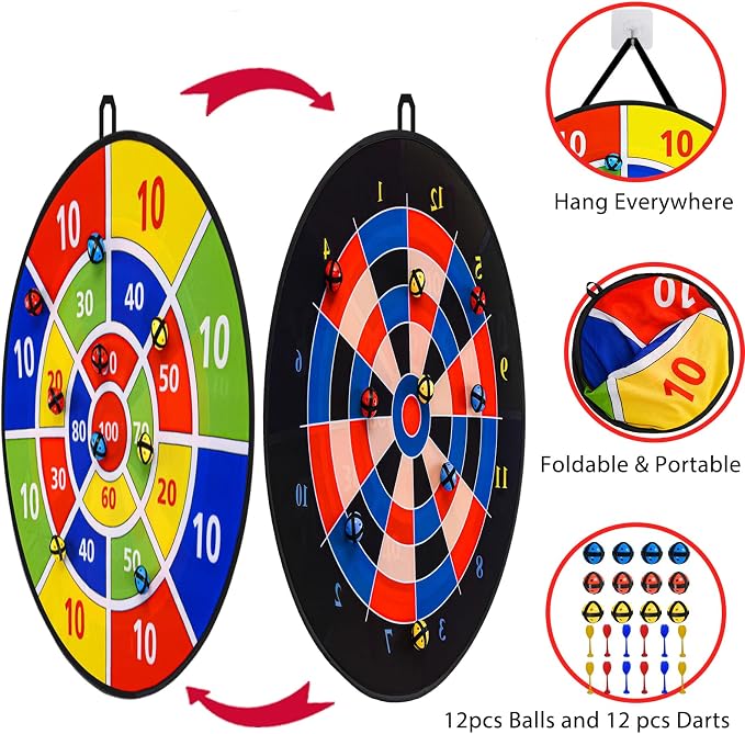 Dart Board Games for Kids Ages 3-12, Sticky Dart Board - Image 2