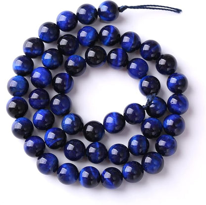 Natural Stone Lapis Blue Tiger Eye Beads Round Loose Spacer Beads - Image 5