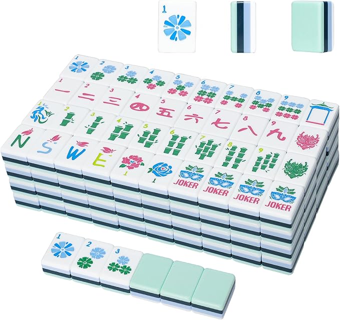 American Mahjong Tile Set with160 Acrylic 4 Layer Engraved Mahjong Tiles by HOME