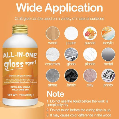 Crafts Sealer Gloss Matte Finish, 200ml+200ml All in One Craft Glue, and Finish - Image 7