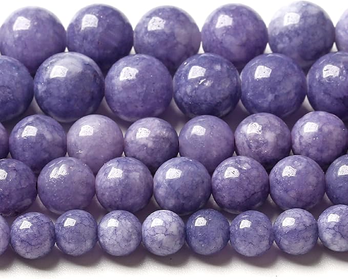 6MM Lavender Purple Chalcedony Natural Stone Round Loose Beads by Unknown