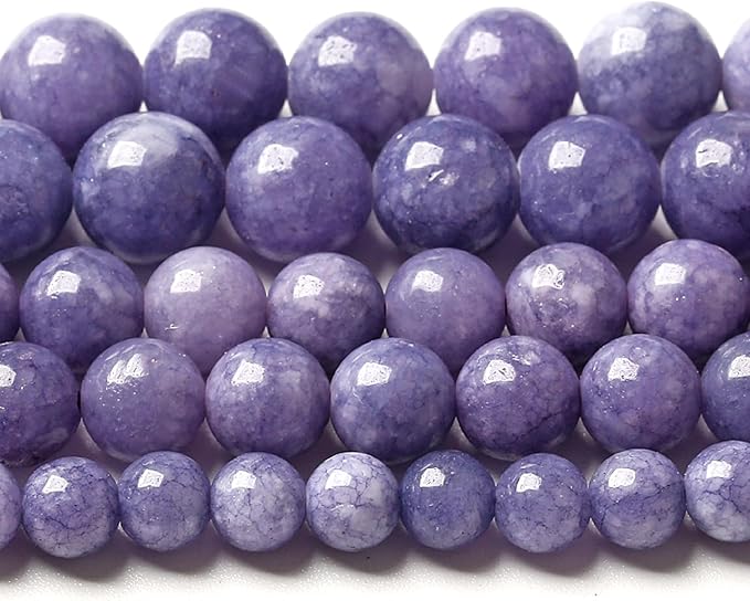 4MM Lavender Purple Chalcedony Natural Stone Round Loose Beads by Unknown