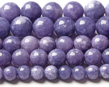 4MM Lavender Purple Chalcedony Natural Stone Round Loose Beads by Unknown