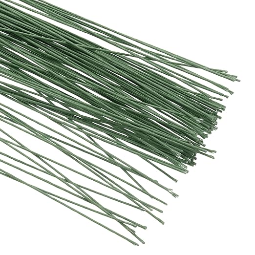 PATIKIL 20 Gauge 16" Floral Stem Wire, Dark Green - Image 4