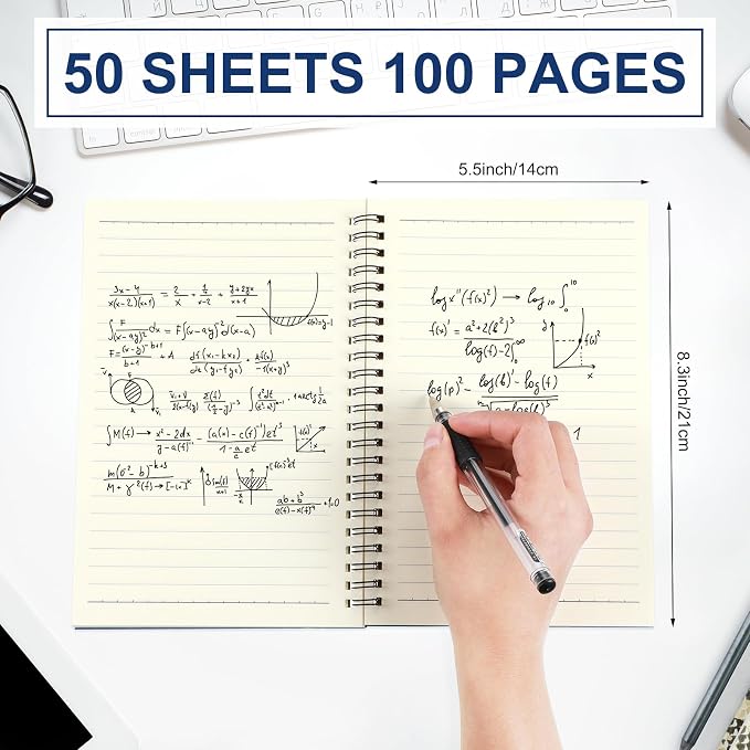 Yahenda 2 Pcs Spiral Notebook Bulk A5 Journal Lined 8.3'' x 5.5'' Writing - Image 3