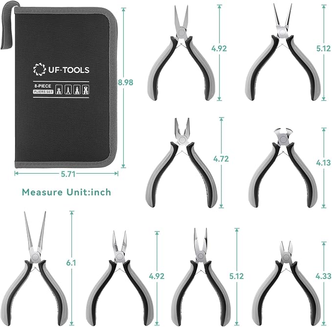 SOONAN 8 Pieces Mini Pliers Set, Jewelry Making Tools - Image 2