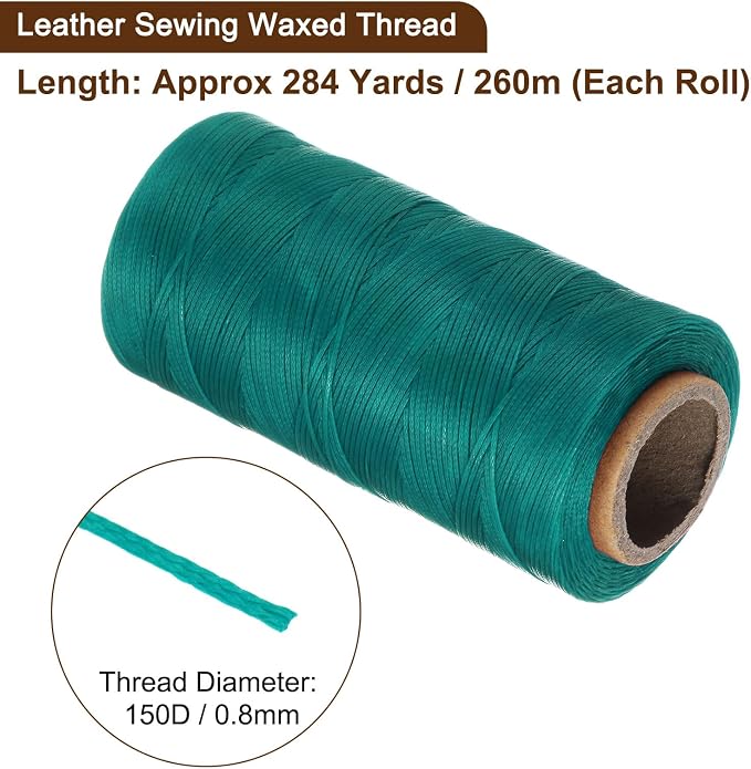 uxcell 150D 0.8mm Flat Waxed Thread 284 Yards Polyester Leather Sewing Waxed - Image 3