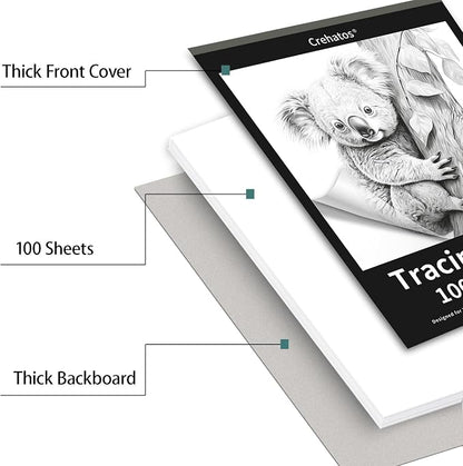 Crehatos 8.5" x 11" Tracing Paper, Translucent Tracing Pad, 100 Sheets - Image 5