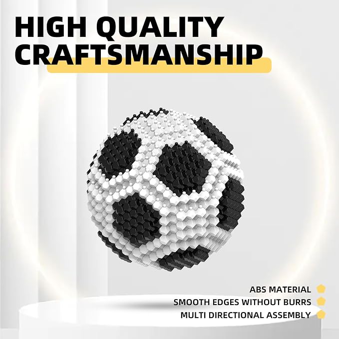 Soccer Building Block Set, Adults challenging STEM Block Decorations, Miniature - Image 6