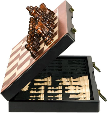 Magnetic Wooden Chess Set 15" Unique Chess Board Game by BIVOMON