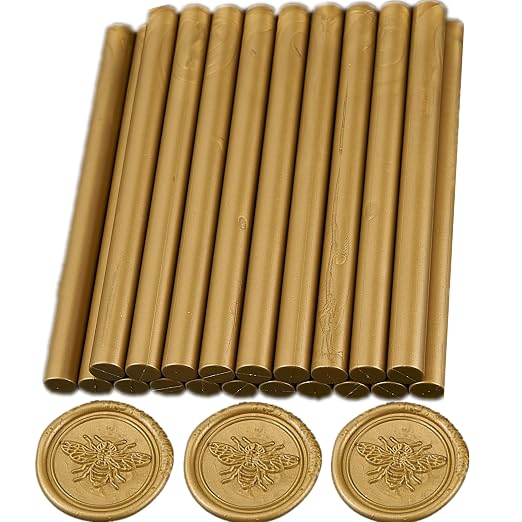 Copper Gold Wax Seal Sticks, ONWINPOR 20pcs Antique Gold Wax Sealing Sticks - Image 4