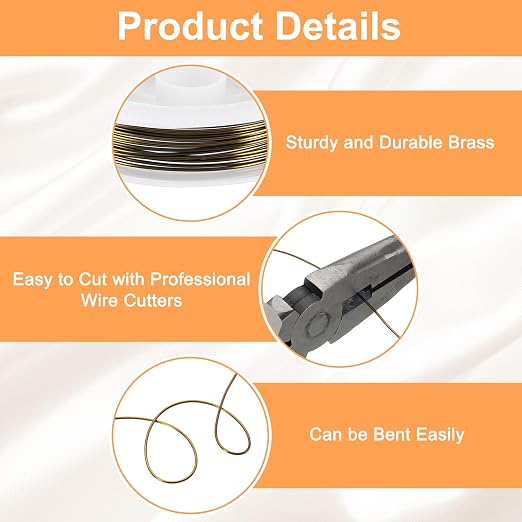 HARFINGTON 10ft Jewelry Wire, 22 Gauge Brass Craft Soft Metal Tarnish Resistant - Image 3