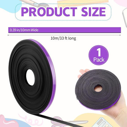 Magnetic Tape Roll Thin Strips, 0.39 Inch x 33 Feet Magnetic Board Dividers - Image 2