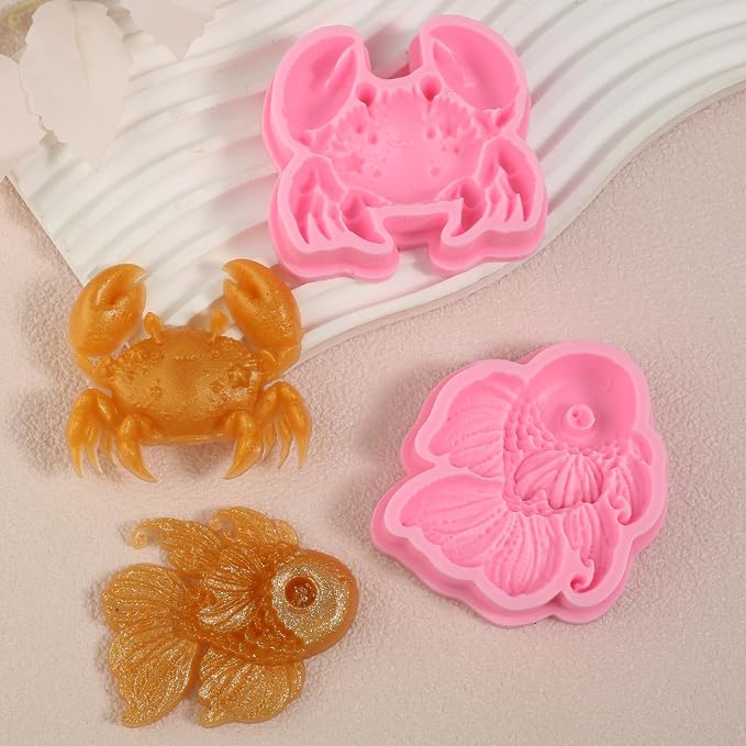 1 Pcs Vivid Ocean Theme Fish Fondant Mold, Cute Fish Candy Silicone Mold - Image 7