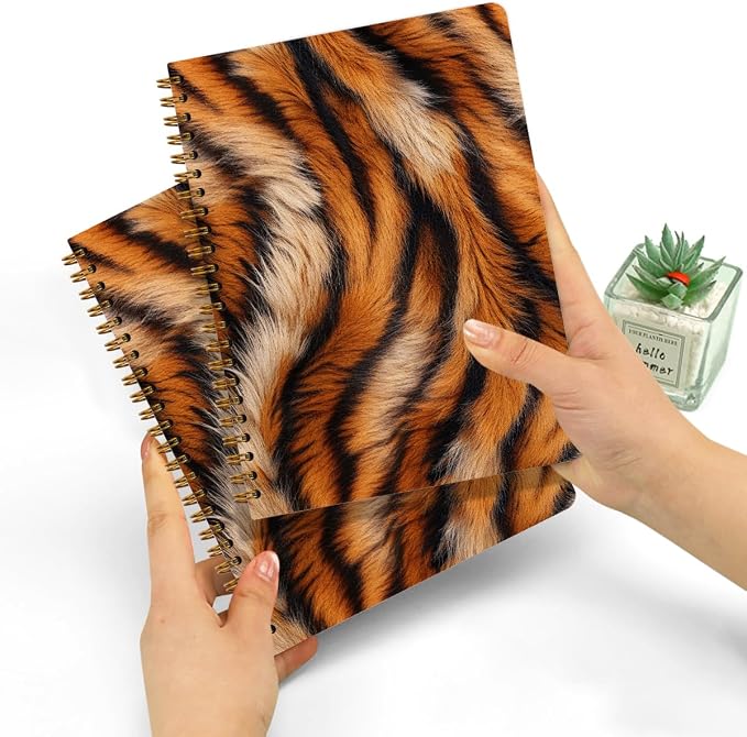 2 PCs Tiger Journaling Notebooks Tiger Print Spiral Notebook Animal Print - Image 3