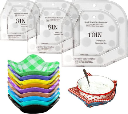 Bowl Cozy Template Cutting Ruler Set, DIY Kitchen Art Craft Acrylic Stencil Cut by OFFTESTY