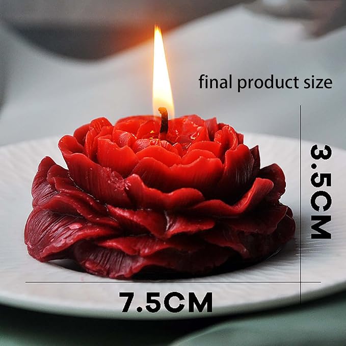 Peony Rose 3D Flower Resin Cake Mold - Image 4