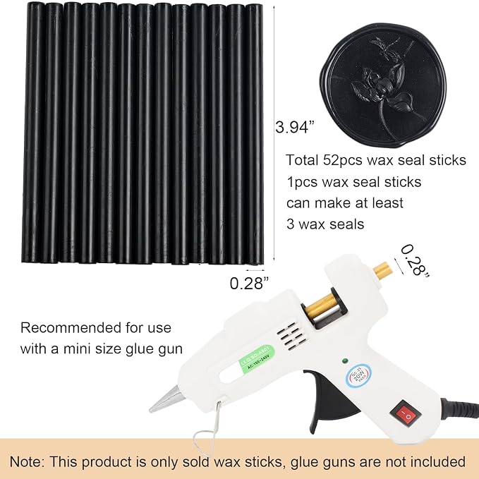 52pcs Black Sealing Wax Sticks, Andotopee Glue Gun Wax Seal Sticks - Image 3