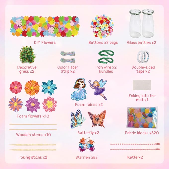 Mostop Crafts for Kids Ages 6-10, DIY Flower Bouquet Craft Kit - Image 6