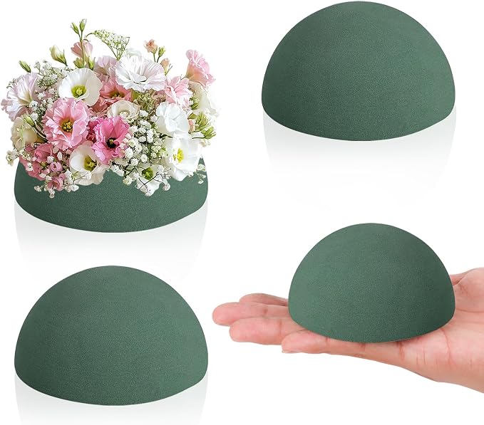 LOKIPA 4 Pack Small Floral Foam Half Ball, Floral Foam Round Half Ball Floral by LOKIPA