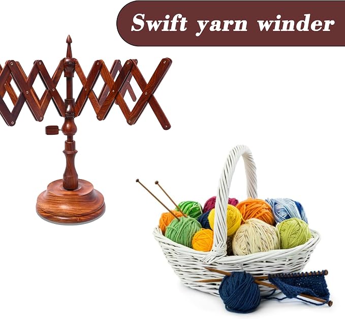 Handcrafted Wooden Table Top Yarn Swift – Rosewood Umbrella Swift - Image 3