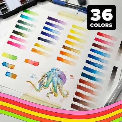 Professional Watercolor Paint Set, 36 Water Colors - Image 2