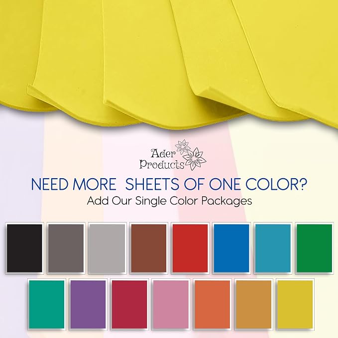 Yellow EVA Foam Sheets for Crafts, 9 x 12 Inch, 2mm Thickness, 15 Pack – Ideal - Image 3