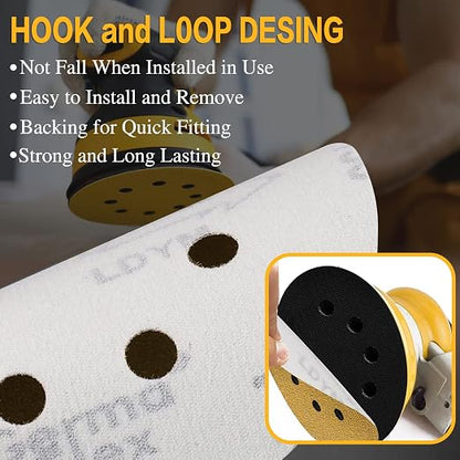 100PCS 5 Inch 8 Hole Sanding Discs 240 Grit - Image 6