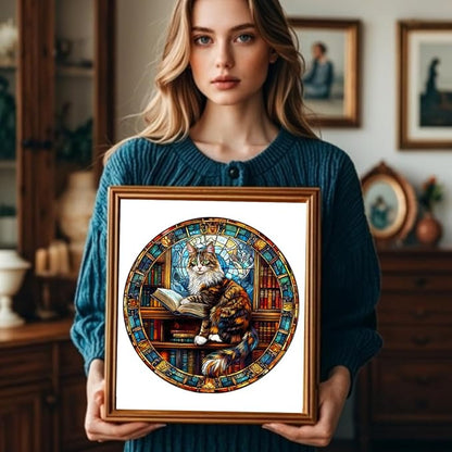 Wooden Puzzles Adults, Maine Cat Library Wooden Puzzles 300 Pieces, Unique - Image 4