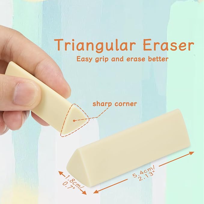 EULANT Pencil Erasers 6 Pieces, Soft Art Erasers - Image 2