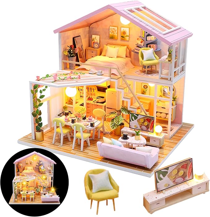 DIY Miniature House Kit, Mini House Kit by Flybean-WonderlandinYourHands