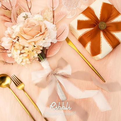 Ribbli Fall Chiffon Ribbon 1.5 inch x 30 Yard Handmade Silk, - Image 5