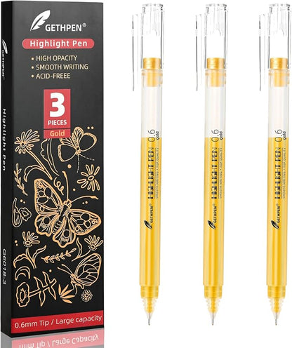 0.6mm Fine Point Gold Gel Pens, Adult Coloring Books & Holiday Crafts by GETHPEN