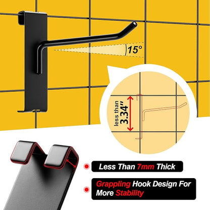 Gridwall Hooks 4 Inch 6 Inch 8 Inch, 60 Pack Heavy Duty Display Hook - Image 3