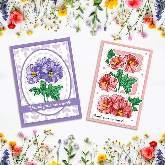 ORIGACH Geranium Layering Stencil Stamp and Die Set - Image 7