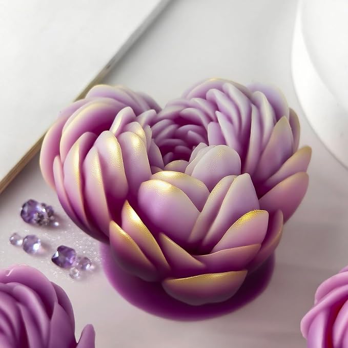 Heart Rose Cylinder Candle & Resin Mold - Image 3