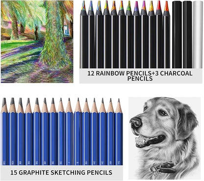 PRINA 81 Drawing Set Sketching Kit, Pro Sketch Pencils Art Supplies - Image 3