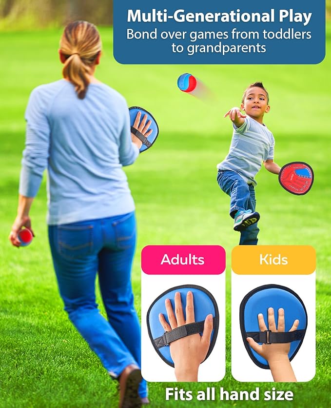 JoyCat Toss and Catch Ball Game Set, Toddler Baseball Glove, Beach Pool Yard - Image 5