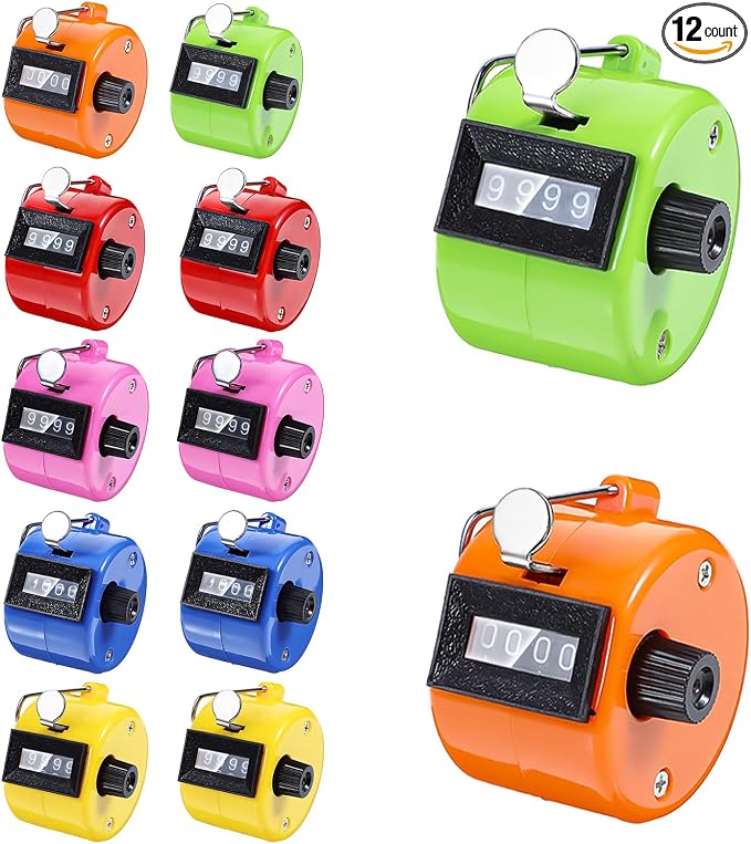 12 Pcs Handheld Tally Counter Digital, 4 Digit Number Hand Clicker Counter by Unknown