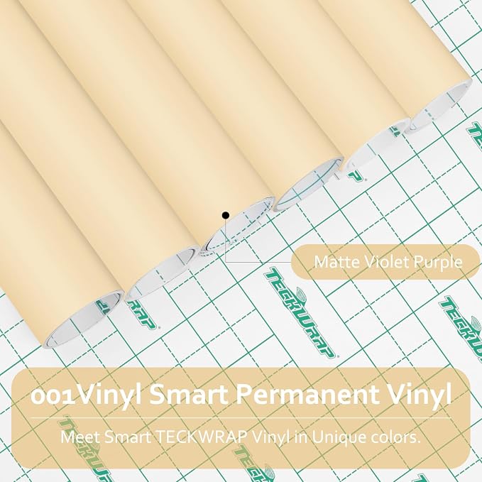 TECKWRAP Matte Vinyl Smart Adhesive Vinyl Permanent, 13in x 5ft, Vinyl - Image 2