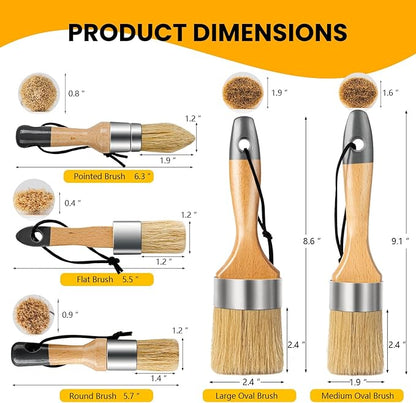 Chalk Paint Brush, Wax Paint Brush Set of 5, Wax Brushes and Chalk Paint - Image 7