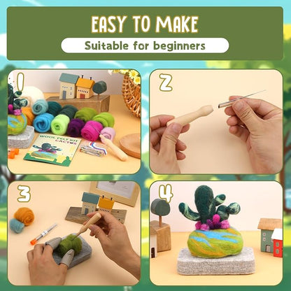 Yizzvb Needle Felting Kit for Beginners Adults, Complete Plant Wool Felting Set - Image 6