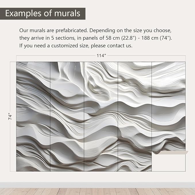 AFZEVEB-3D Stereo Relief Lines Living Room Background Wallpaper Mural 114"x74" - Image 3